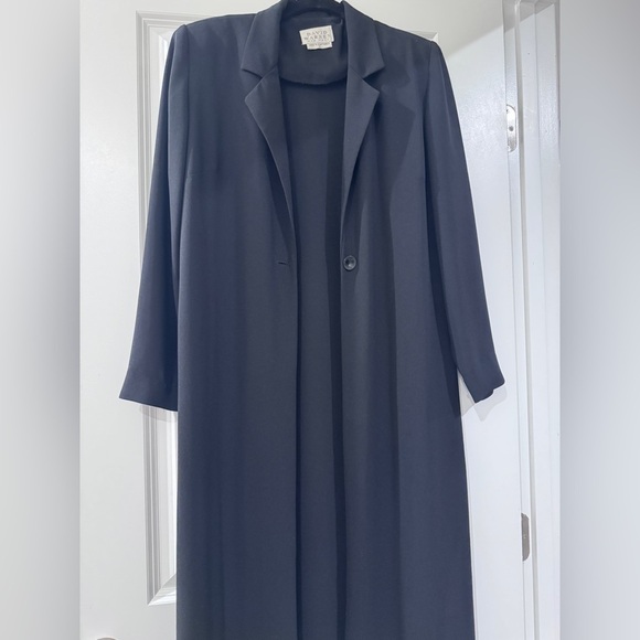 Vintage David Warren Open Front Single Button Duster Maxi Blazer - Picture 1 of 8